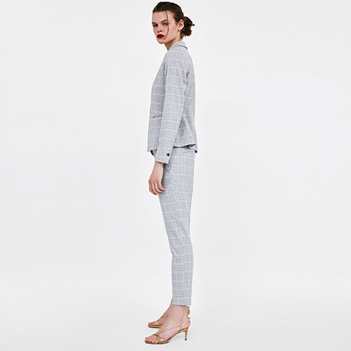 2018 Hot New Plaid Suit Jacket Long Straight Barrel